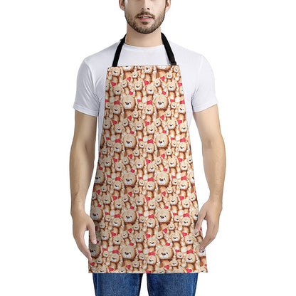 Lovely Teddy Bear Pattern Print Apron