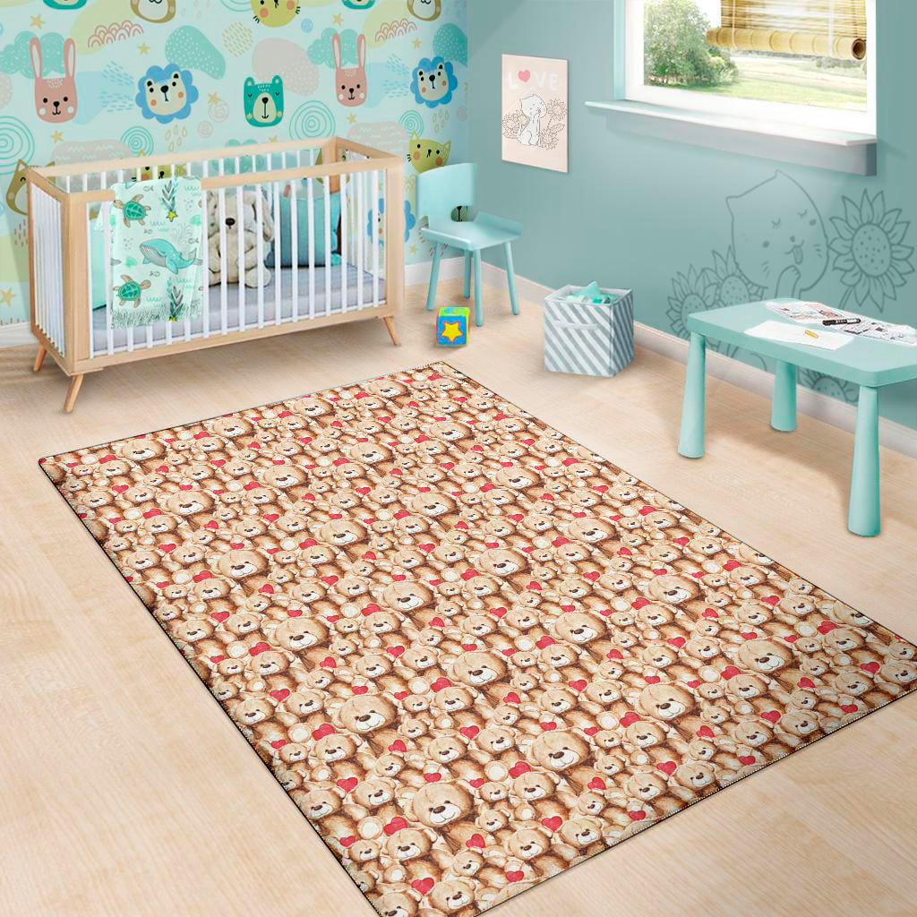 Lovely Teddy Bear Pattern Print Area Rug