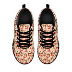 Lovely Teddy Bear Pattern Print Black Sneakers