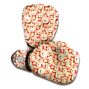 Lovely Teddy Bear Pattern Print Boxing Gloves