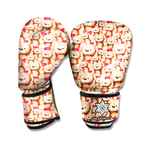 Lovely Teddy Bear Pattern Print Boxing Gloves