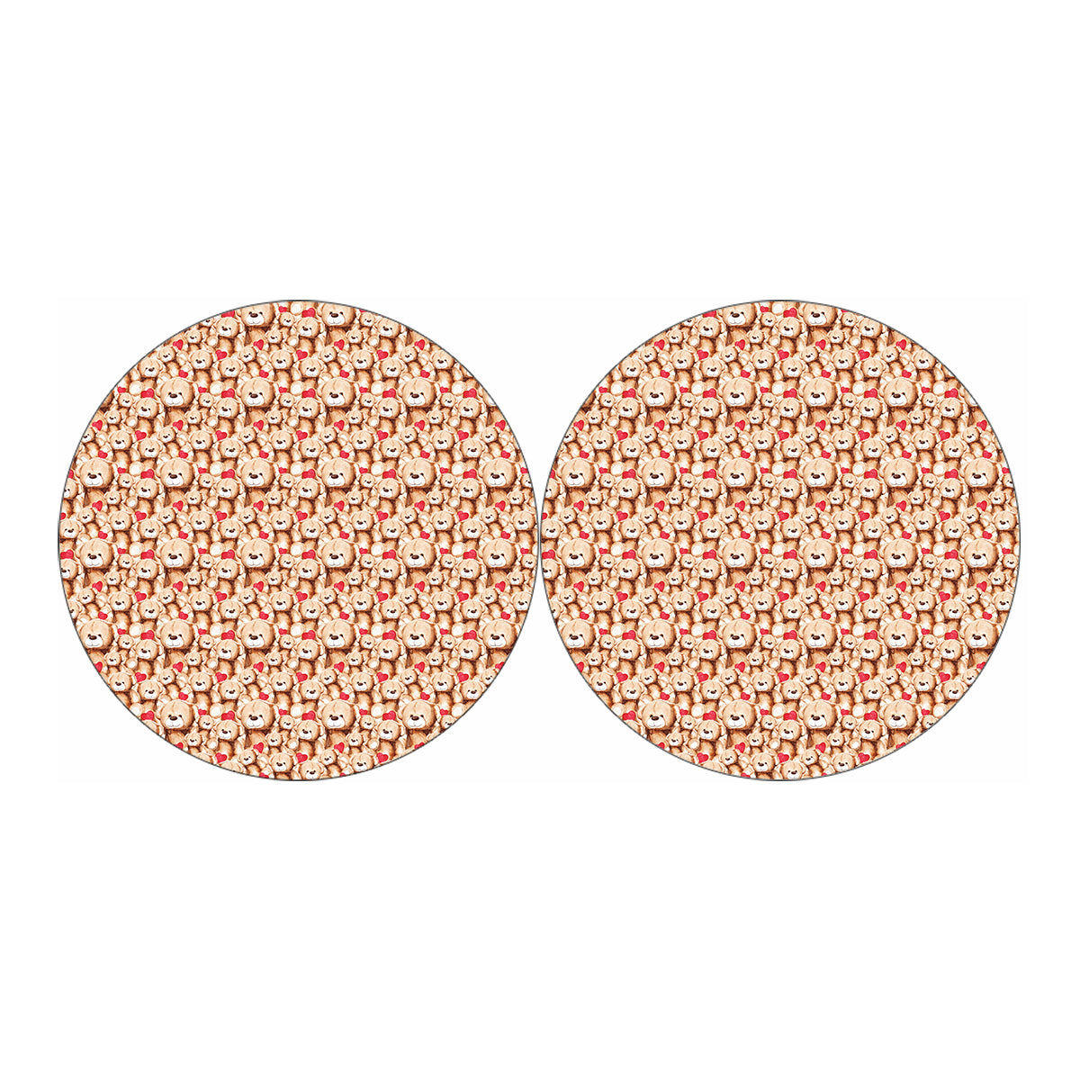 Lovely Teddy Bear Pattern Print Car Coasters
