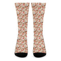 Lovely Teddy Bear Pattern Print Crew Socks