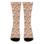 Lovely Teddy Bear Pattern Print Crew Socks