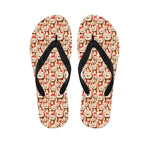 Lovely Teddy Bear Pattern Print Flip Flops