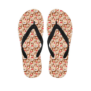 Lovely Teddy Bear Pattern Print Flip Flops