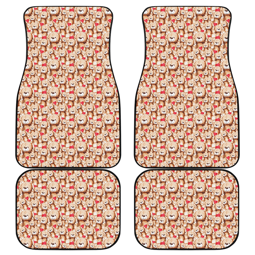 Lovely Teddy Bear Pattern Print Front and Back Car Floor Mats