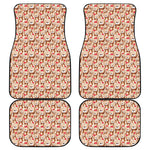 Lovely Teddy Bear Pattern Print Front and Back Car Floor Mats