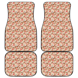 Lovely Teddy Bear Pattern Print Front and Back Car Floor Mats