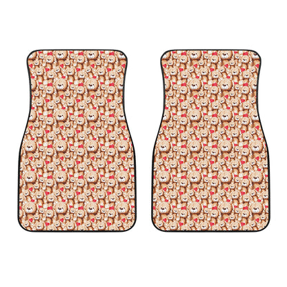 Lovely Teddy Bear Pattern Print Front Car Floor Mats