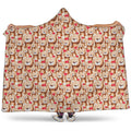 Lovely Teddy Bear Pattern Print Hooded Blanket
