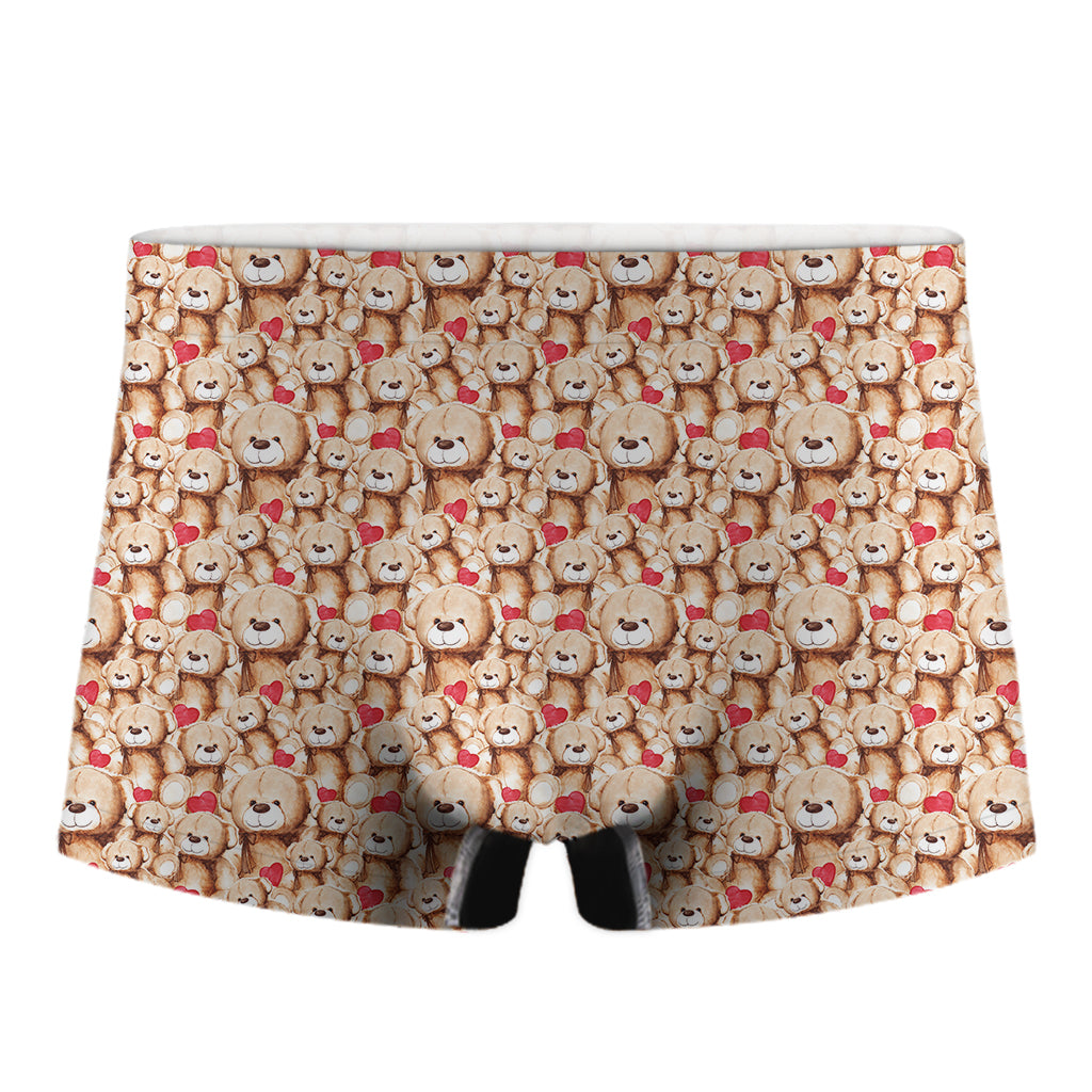 Lovely Teddy Bear Pattern Print Men's Boxer Briefs