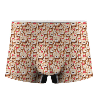 Lovely Teddy Bear Pattern Print Men's Boxer Briefs