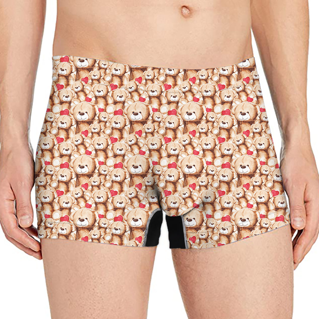 Lovely Teddy Bear Pattern Print Men's Boxer Briefs