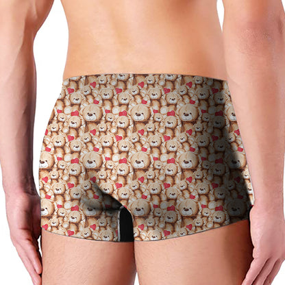 Lovely Teddy Bear Pattern Print Men's Boxer Briefs
