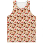 Lovely Teddy Bear Pattern Print Men's Tank Top