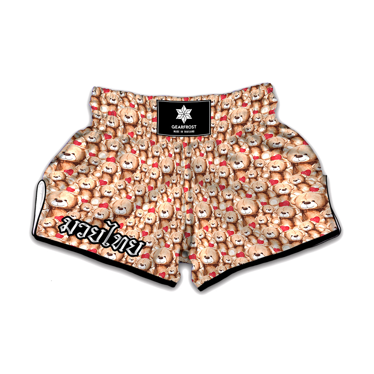 Lovely Teddy Bear Pattern Print Muay Thai Boxing Shorts