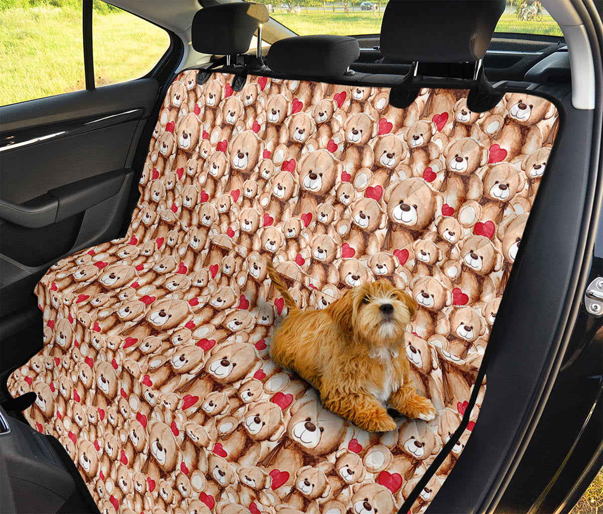 Lovely Teddy Bear Pattern Print Pet Car Back Seat Cover