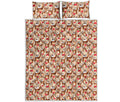 Lovely Teddy Bear Pattern Print Quilt Bed Set