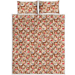 Lovely Teddy Bear Pattern Print Quilt Bed Set