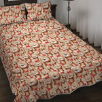 Lovely Teddy Bear Pattern Print Quilt Bed Set