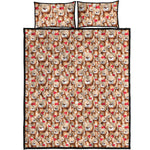 Lovely Teddy Bear Pattern Print Quilt Bed Set