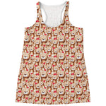 Lovely Teddy Bear Pattern Print Women's Racerback Tank Top
