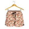 Lovely Teddy Bear Pattern Print Women's Shorts