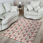 Lovely Yorkshire Terrier Pattern Print Area Rug