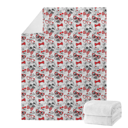 Lovely Yorkshire Terrier Pattern Print Blanket