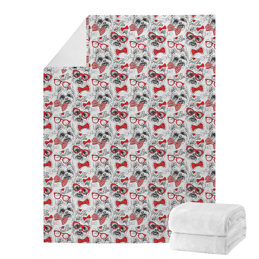 Lovely Yorkshire Terrier Pattern Print Blanket