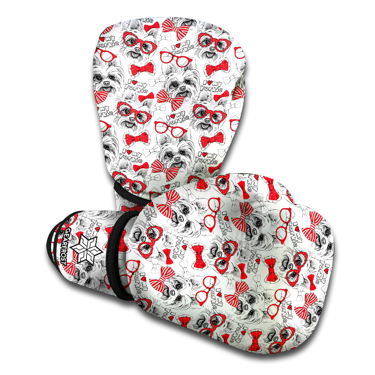 Lovely Yorkshire Terrier Pattern Print Boxing Gloves