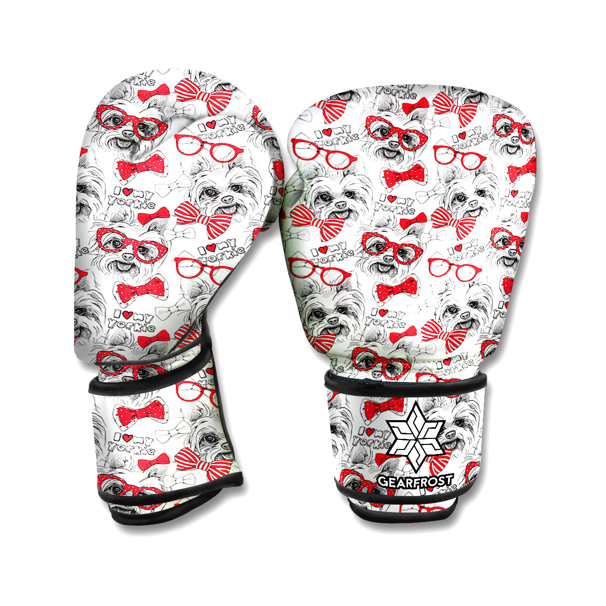 Lovely Yorkshire Terrier Pattern Print Boxing Gloves
