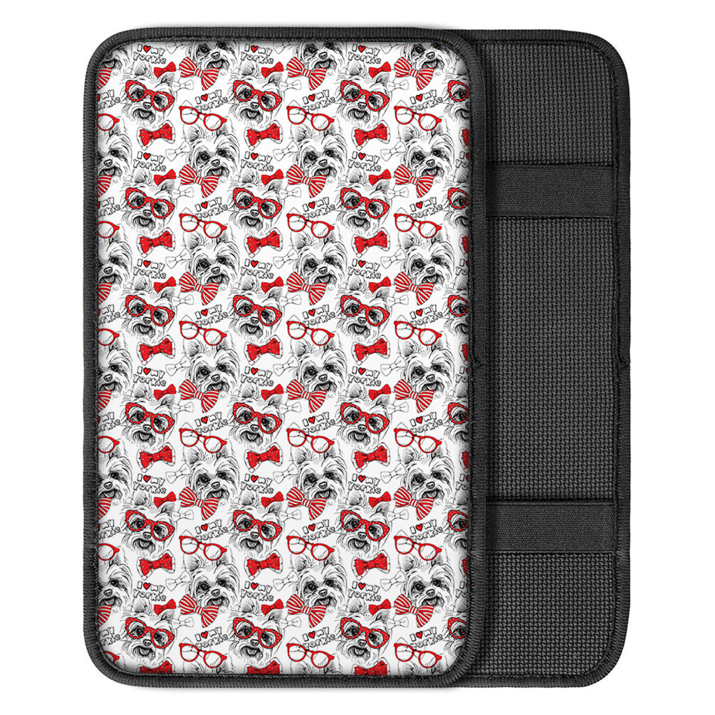 Lovely Yorkshire Terrier Pattern Print Car Center Console Cover