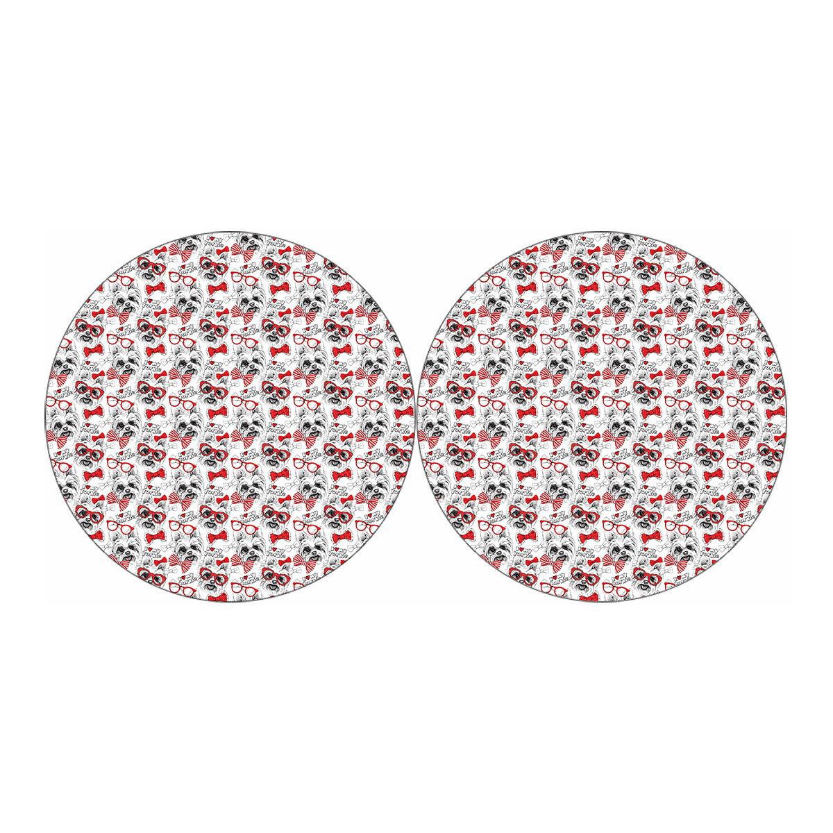 Lovely Yorkshire Terrier Pattern Print Car Coasters