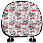 Lovely Yorkshire Terrier Pattern Print Car Headrest Covers