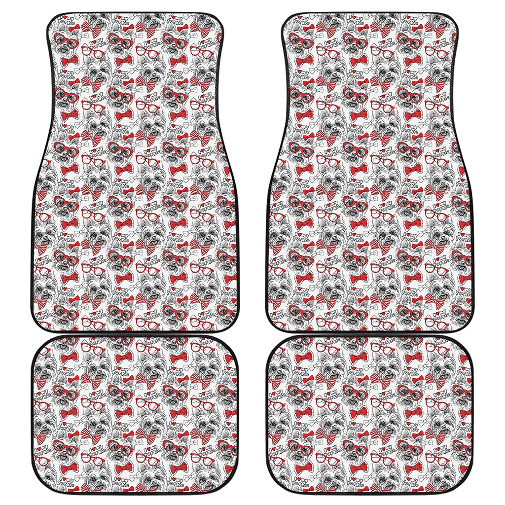Lovely Yorkshire Terrier Pattern Print Front and Back Car Floor Mats