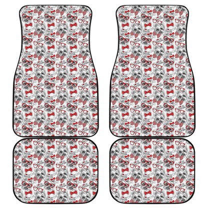 Lovely Yorkshire Terrier Pattern Print Front and Back Car Floor Mats