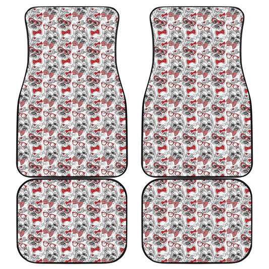 Lovely Yorkshire Terrier Pattern Print Front and Back Car Floor Mats