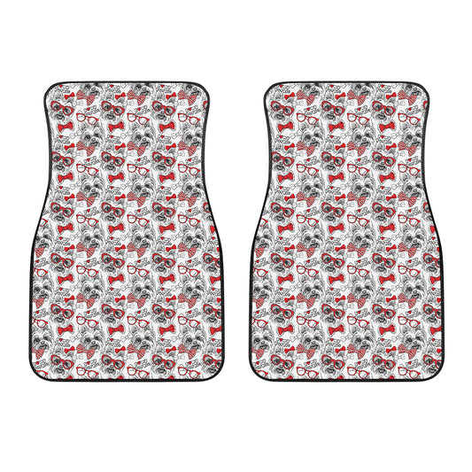 Lovely Yorkshire Terrier Pattern Print Front Car Floor Mats