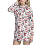 Lovely Yorkshire Terrier Pattern Print Hoodie Dress
