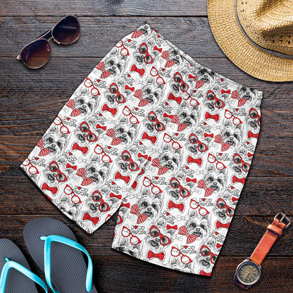 Lovely Yorkshire Terrier Pattern Print Men's Shorts