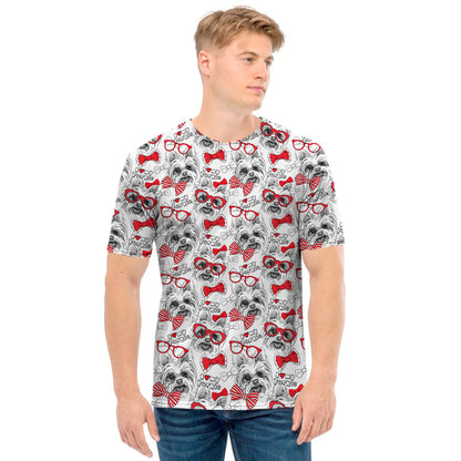 Lovely Yorkshire Terrier Pattern Print Men's T-Shirt