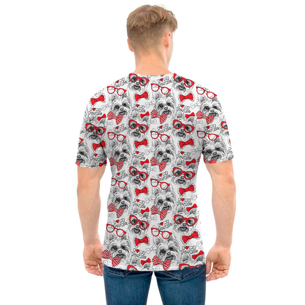Lovely Yorkshire Terrier Pattern Print Men's T-Shirt