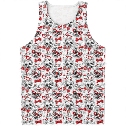 Lovely Yorkshire Terrier Pattern Print Men's Tank Top