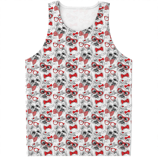Lovely Yorkshire Terrier Pattern Print Men's Tank Top