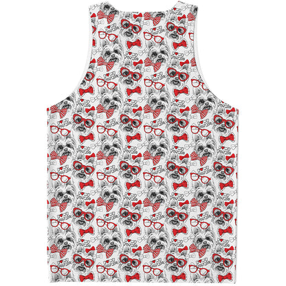 Lovely Yorkshire Terrier Pattern Print Men's Tank Top
