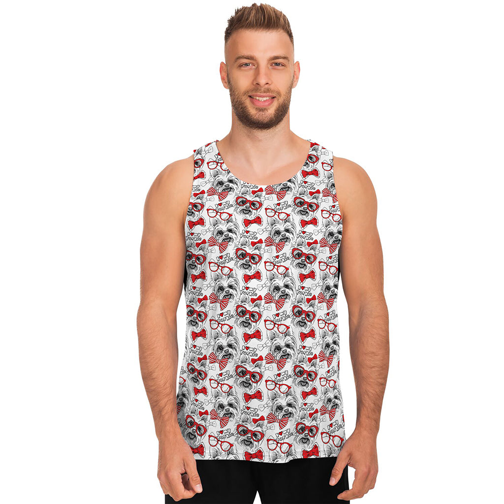 Lovely Yorkshire Terrier Pattern Print Men's Tank Top