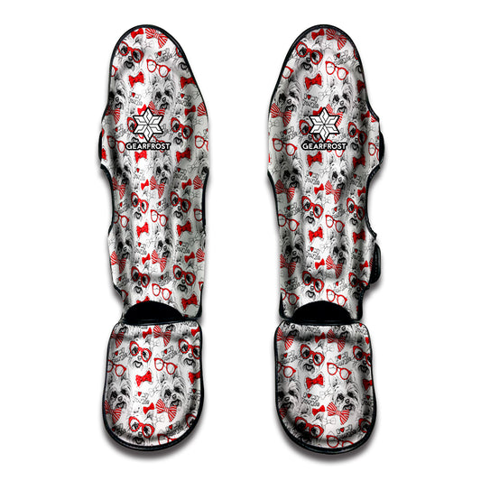 Lovely Yorkshire Terrier Pattern Print Muay Thai Shin Guard