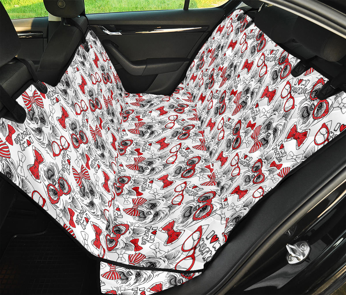 Lovely Yorkshire Terrier Pattern Print Pet Car Back Seat Cover